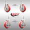 Service Caster 5 Inch 316SS Red Polyurethane Swivel 1/2 Inch Threaded Stem Caster Brakes, 2PK SS316TS20S514-PPUB-RED-121315-2-TLB2 - alternate 6